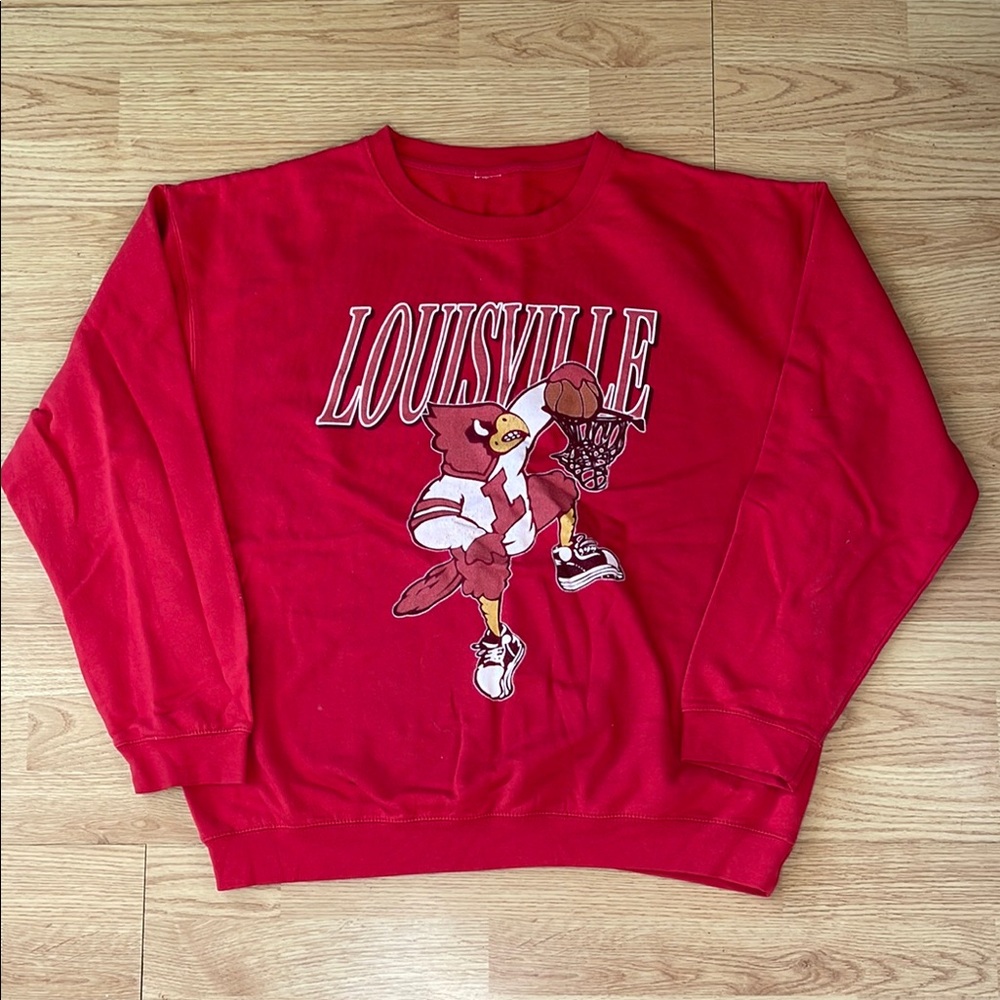 VTG Louisville Cardinals Red Sweatshirt